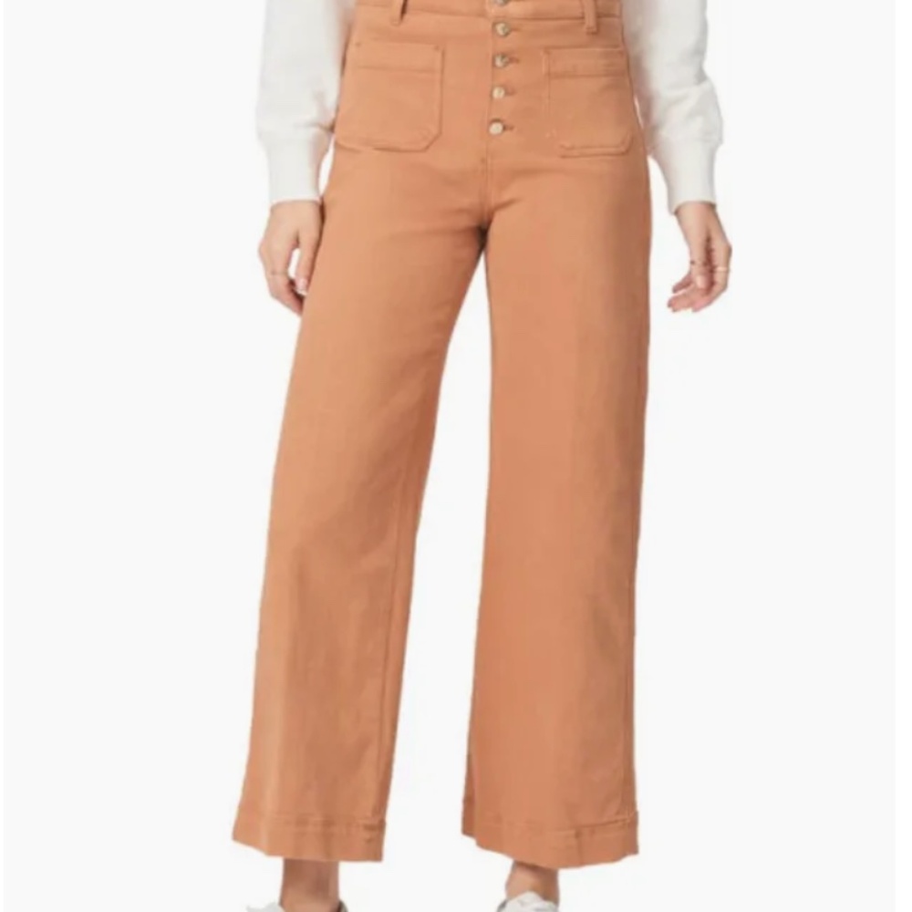 Paige Anessa High-Waist Ankle Wide Leg Jeans – Vintage Golden Sun – Size 30 – NW